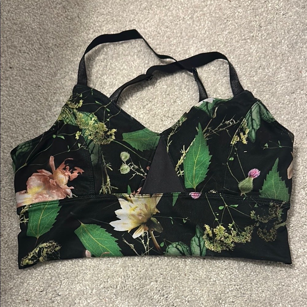 Oiselle Moody Floral Sports Bra
